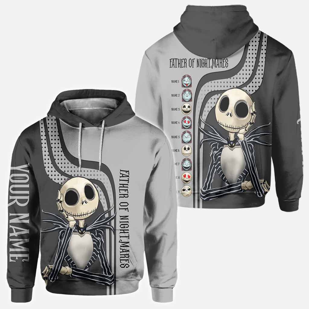 Personalized Father of Nightmares Hoodie Custom Name Gift for Dad All Over Shirt GradoCreations