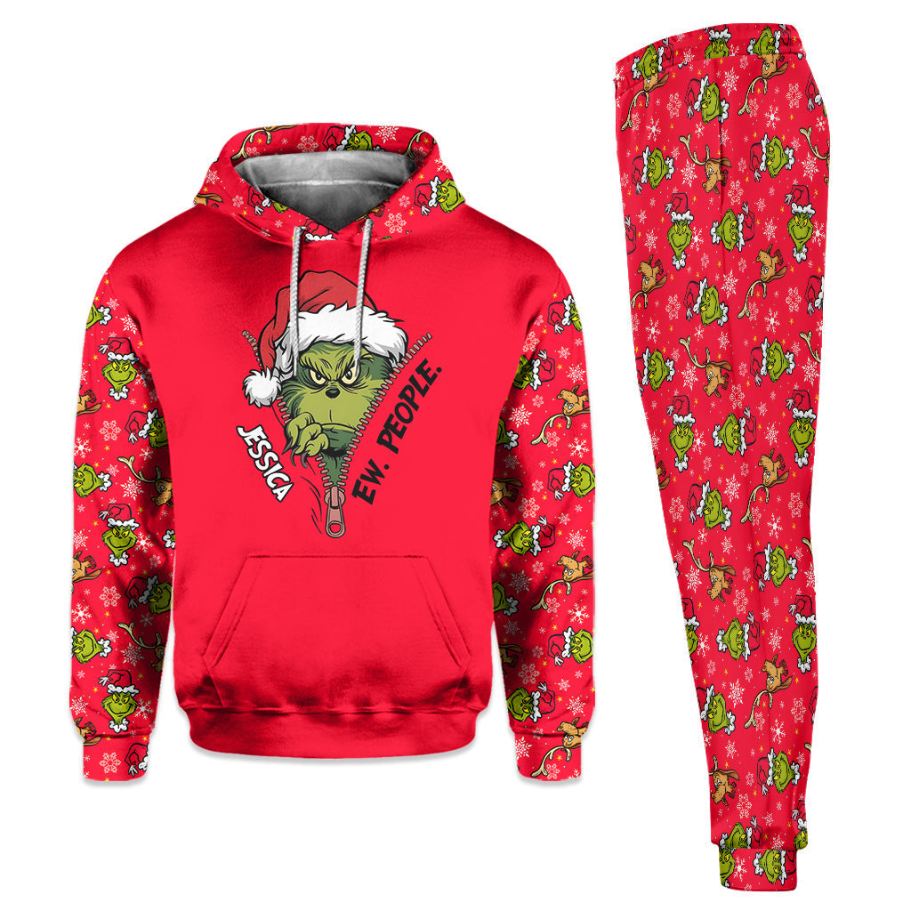 Personalized Ew People Christmas Hoodie & Sweatpants Set Hoodie & Sweatpants GradoCreations