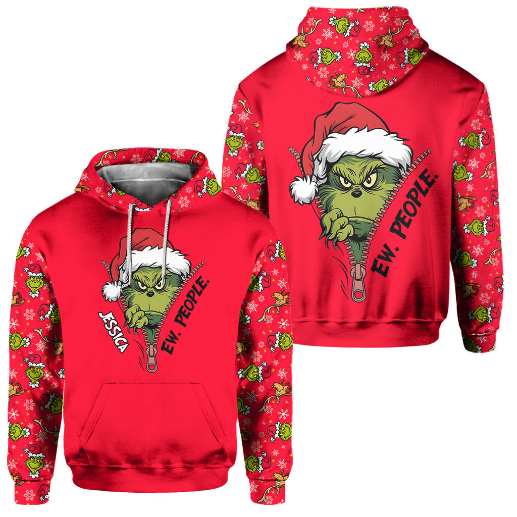 Personalized Ew People Christmas Hoodie & Sweatpants Set Hoodie & Sweatpants GradoCreations