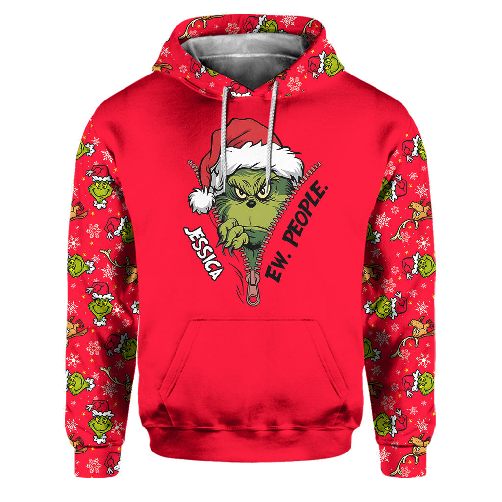 Personalized Ew People Christmas Hoodie & Sweatpants Set Hoodie & Sweatpants GradoCreations