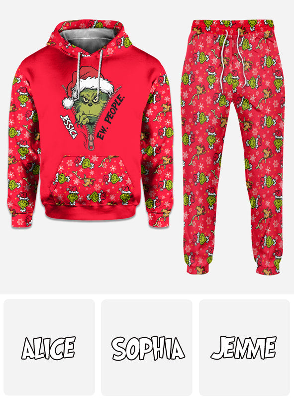 Personalized Ew People Christmas Hoodie & Sweatpants Set Hoodie & Sweatpants GradoCreations