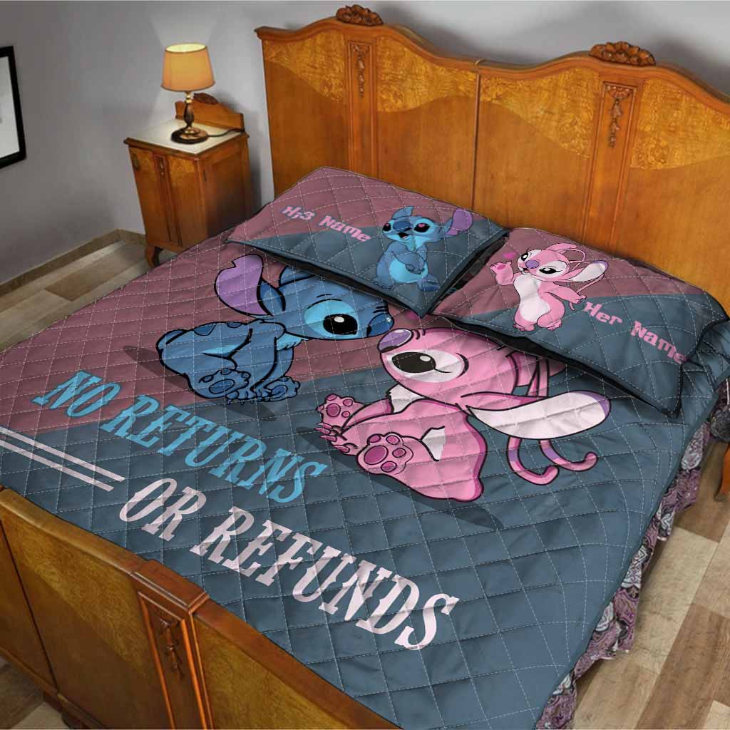 Personalized Cartoon Quilt Set with Custom Names | Unique Couple Gift Quilt Set GradoCreations