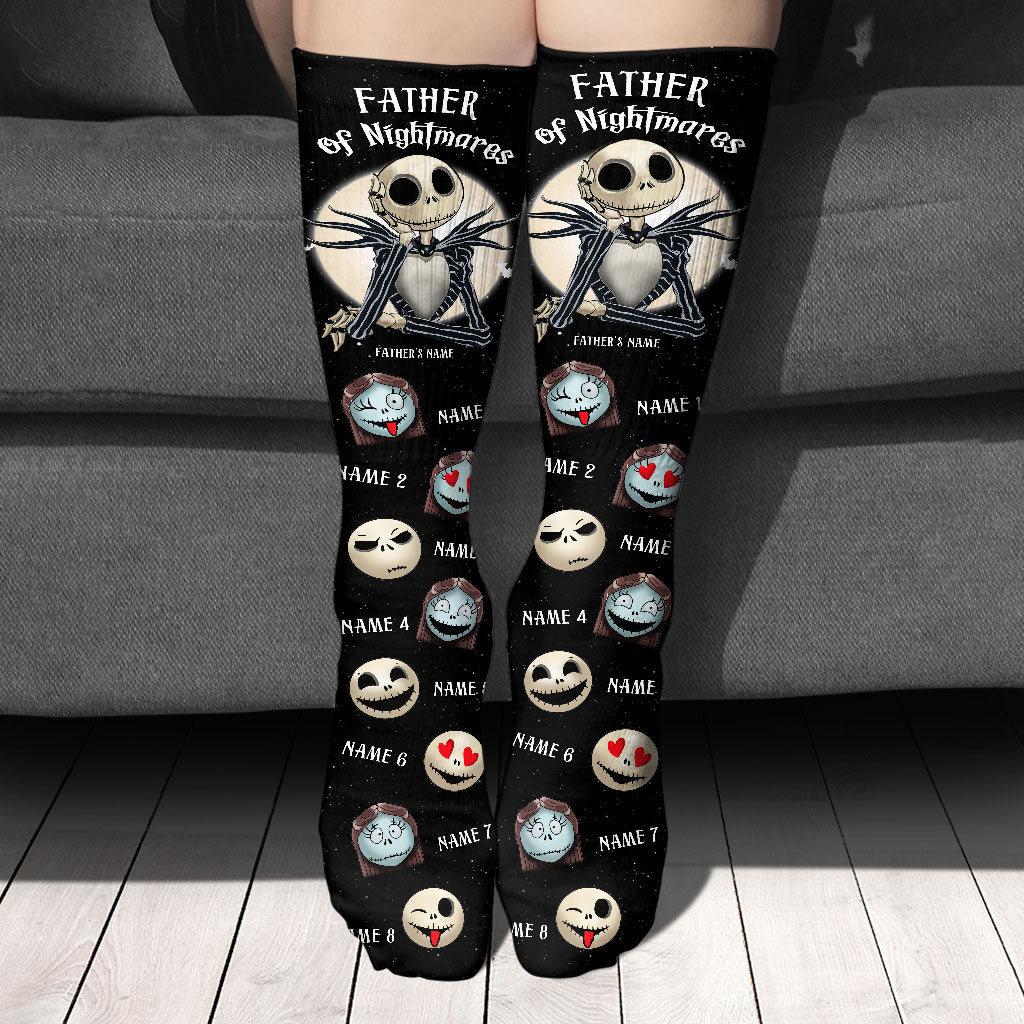 Personalized Nightmare Socks for Dad Custom Names Father's Day Gift Socks GradoCreations