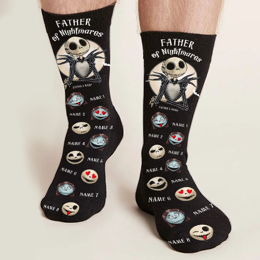 Personalized Nightmare Socks for Dad Custom Names Father's Day Gift Socks GradoCreations