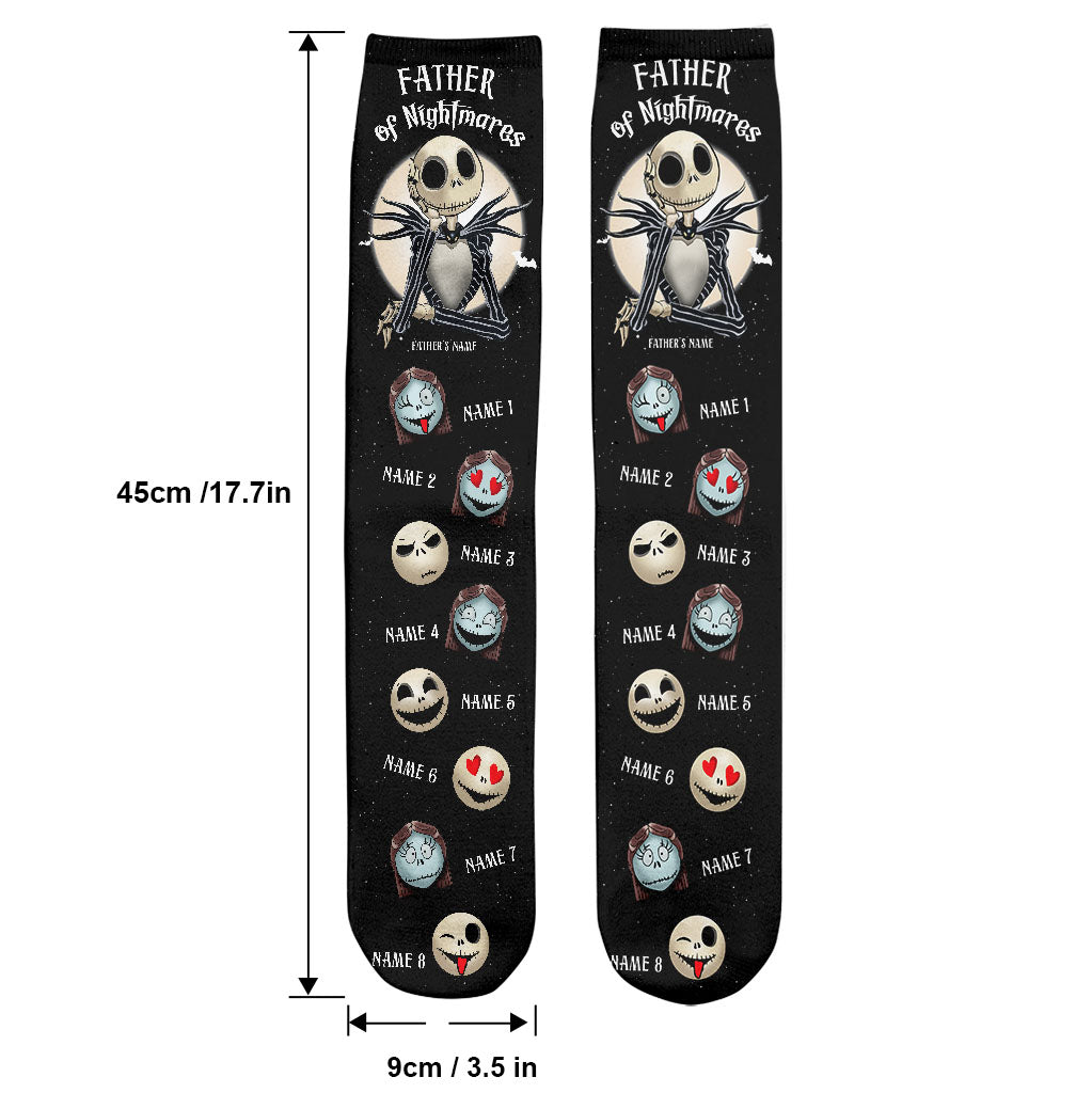 Personalized Nightmare Socks for Dad Custom Names Father's Day Gift Socks GradoCreations