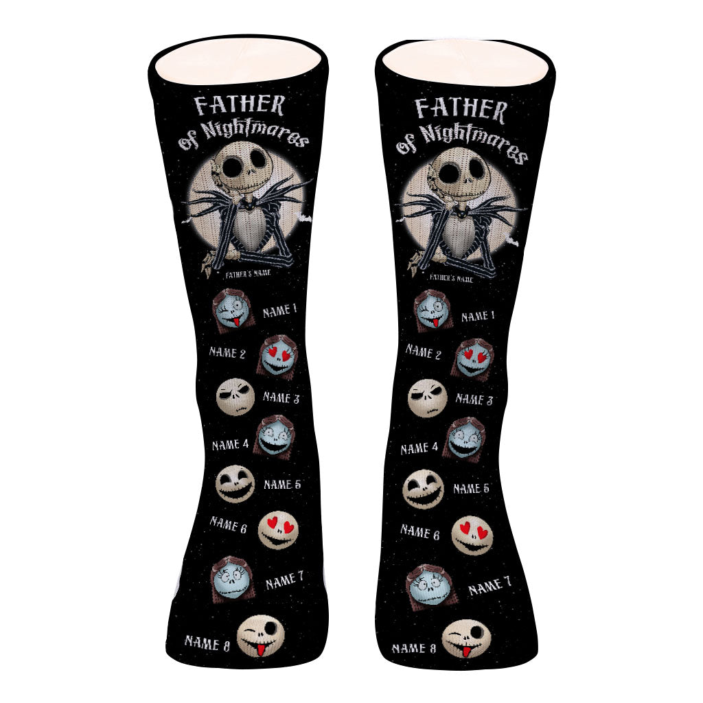 Personalized Nightmare Socks for Dad Custom Names Father's Day Gift Socks GradoCreations