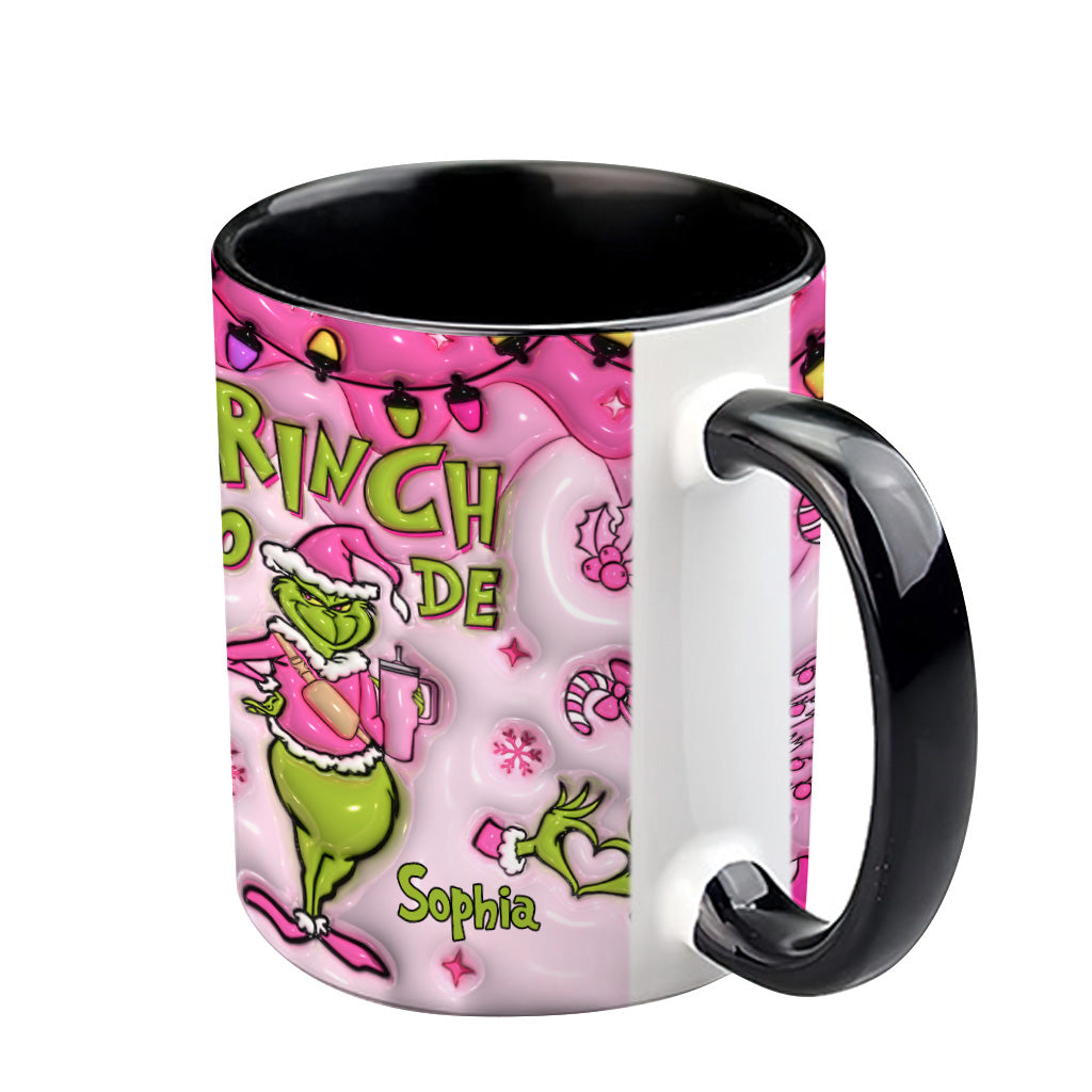 Personalized Grinch Mode Accent Mug Custom Name Gift for Christmas Accent Mug GradoCreations