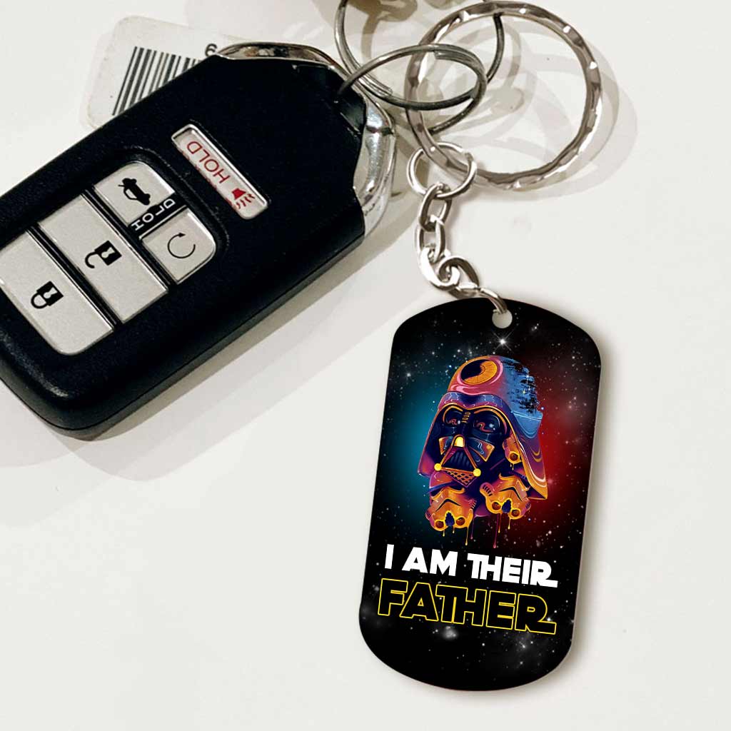 Personalized Stainless Steel Keychain I Am Their Father Gift for Dad Stainless Steel Keychain GradoCreations
