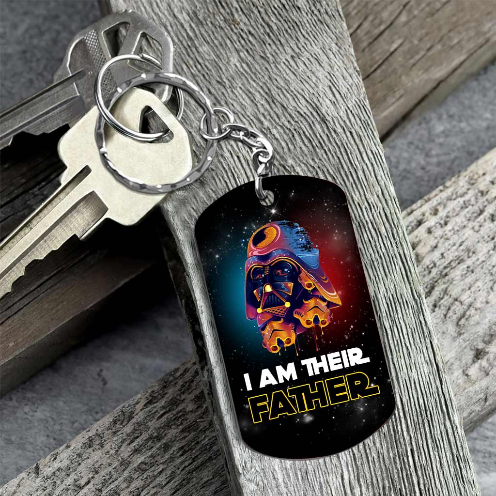 Personalized Stainless Steel Keychain I Am Their Father Gift for Dad Stainless Steel Keychain GradoCreations