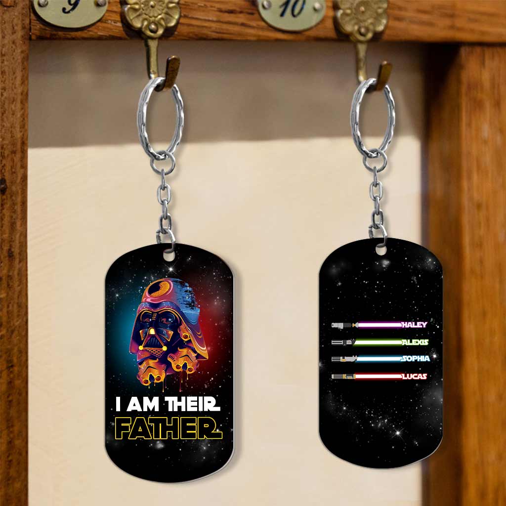Personalized Stainless Steel Keychain I Am Their Father Gift for Dad Stainless Steel Keychain GradoCreations