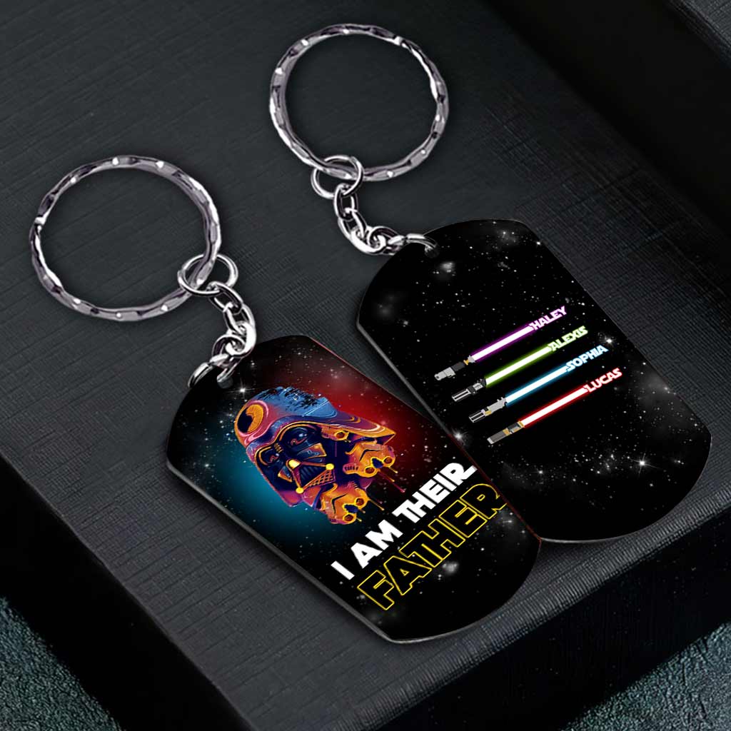 Personalized Stainless Steel Keychain I Am Their Father Gift for Dad Stainless Steel Keychain GradoCreations