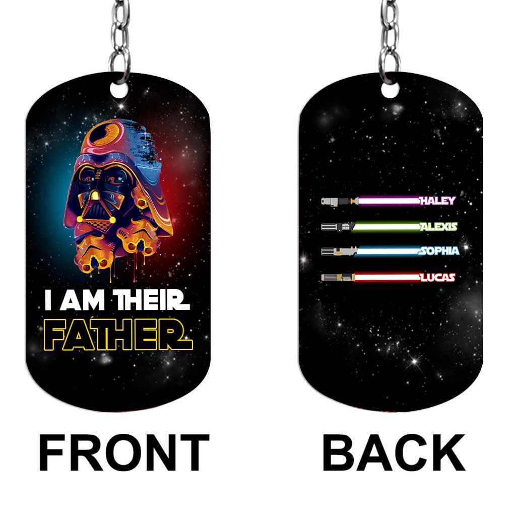 Personalized Stainless Steel Keychain I Am Their Father Gift for Dad Stainless Steel Keychain GradoCreations