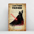 Personalized Darth Vader Father's Day Poster Custom Name Gift Canvas and Poster GradoCreations