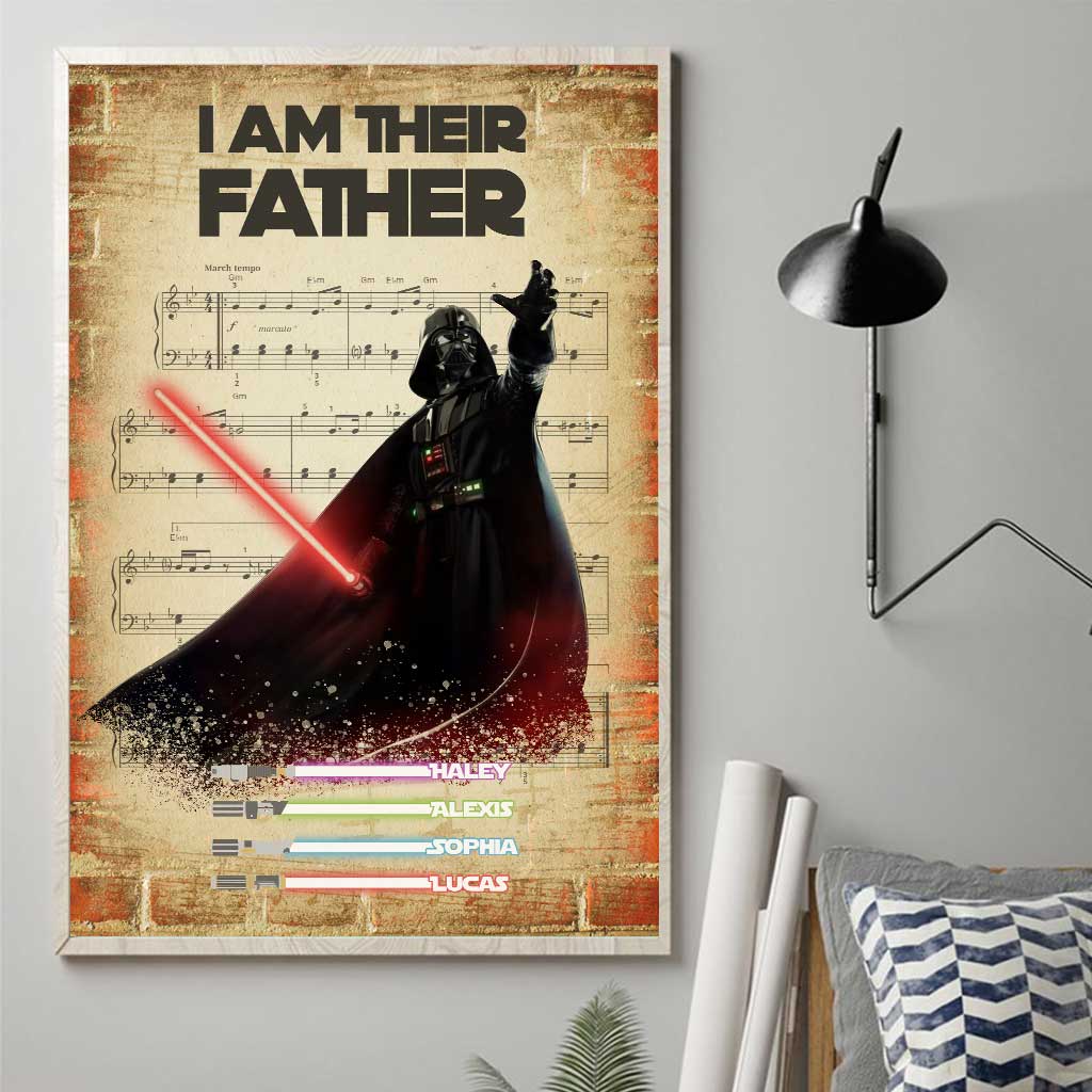 Personalized Darth Vader Father's Day Poster Custom Name Gift Canvas and Poster GradoCreations