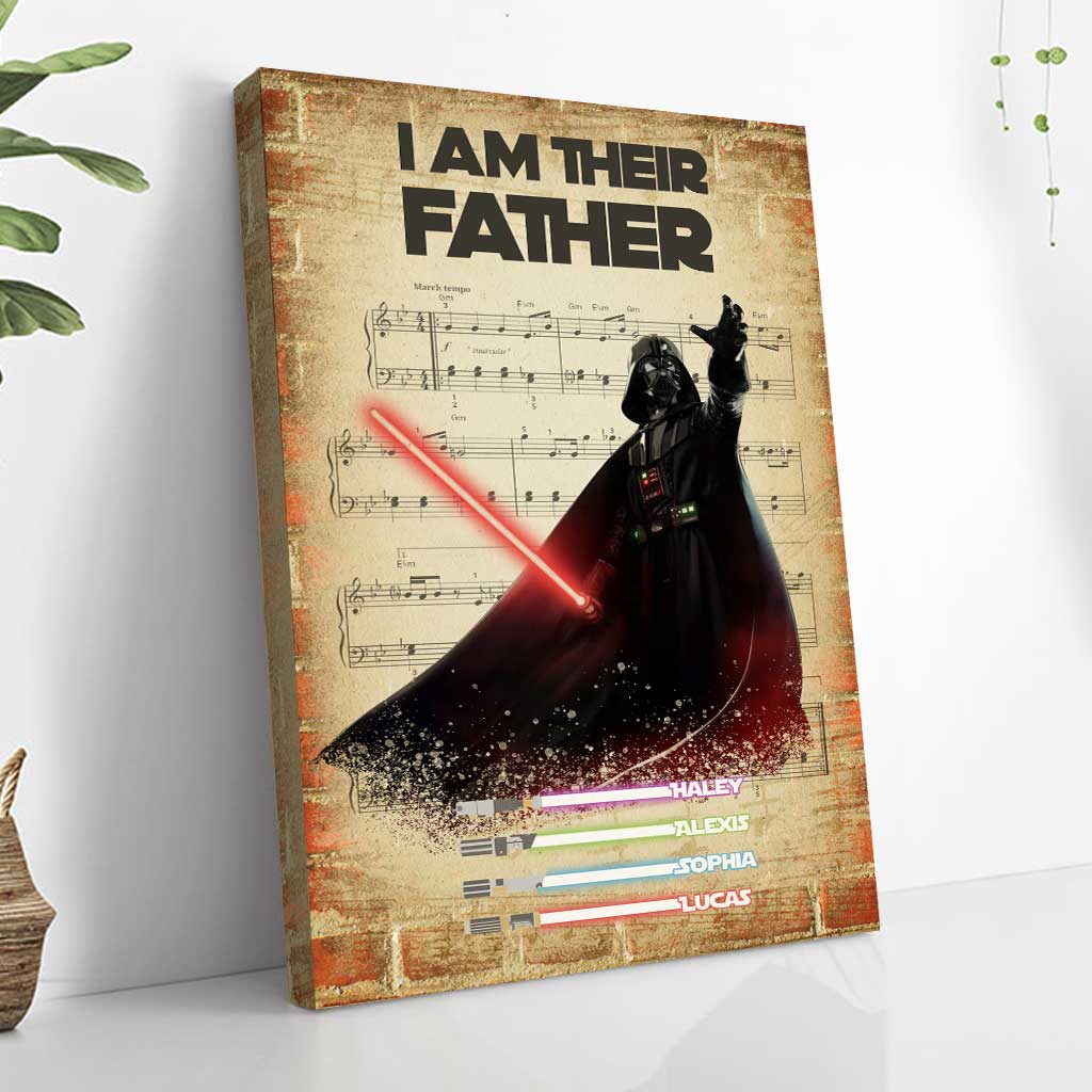 Personalized Darth Vader Father's Day Poster Custom Name Gift Canvas and Poster GradoCreations