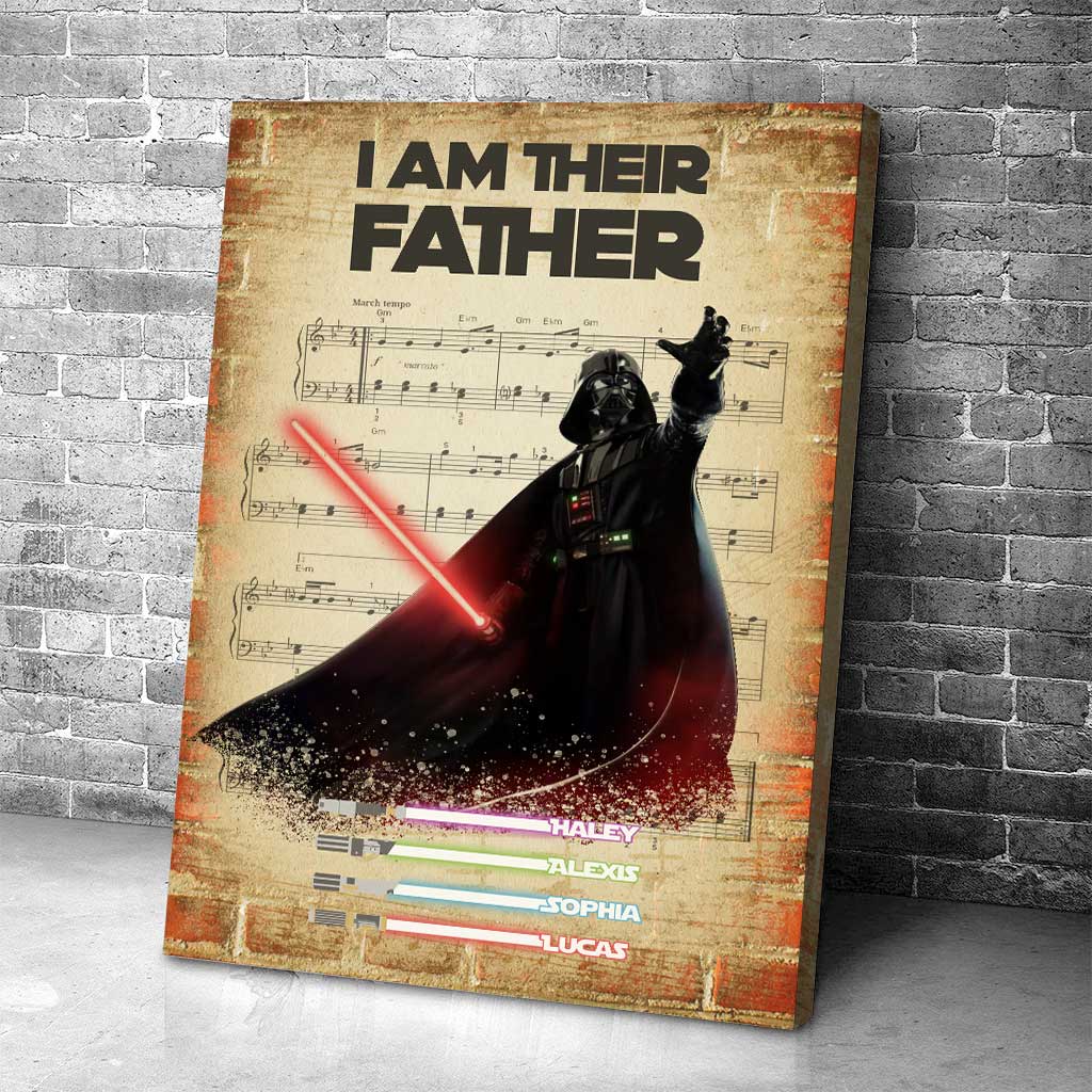 Personalized Darth Vader Father's Day Poster Custom Name Gift Canvas and Poster GradoCreations