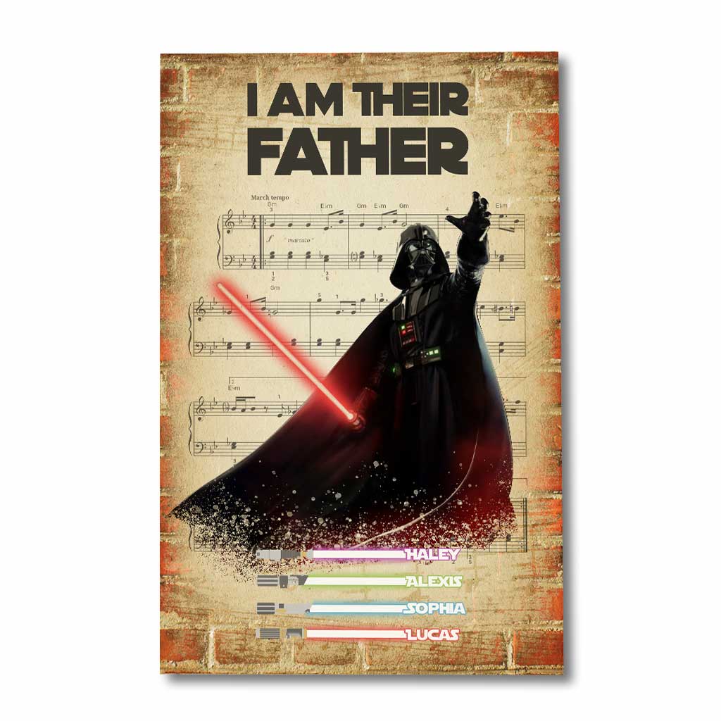 Personalized Darth Vader Father's Day Poster Custom Name Gift Canvas and Poster GradoCreations