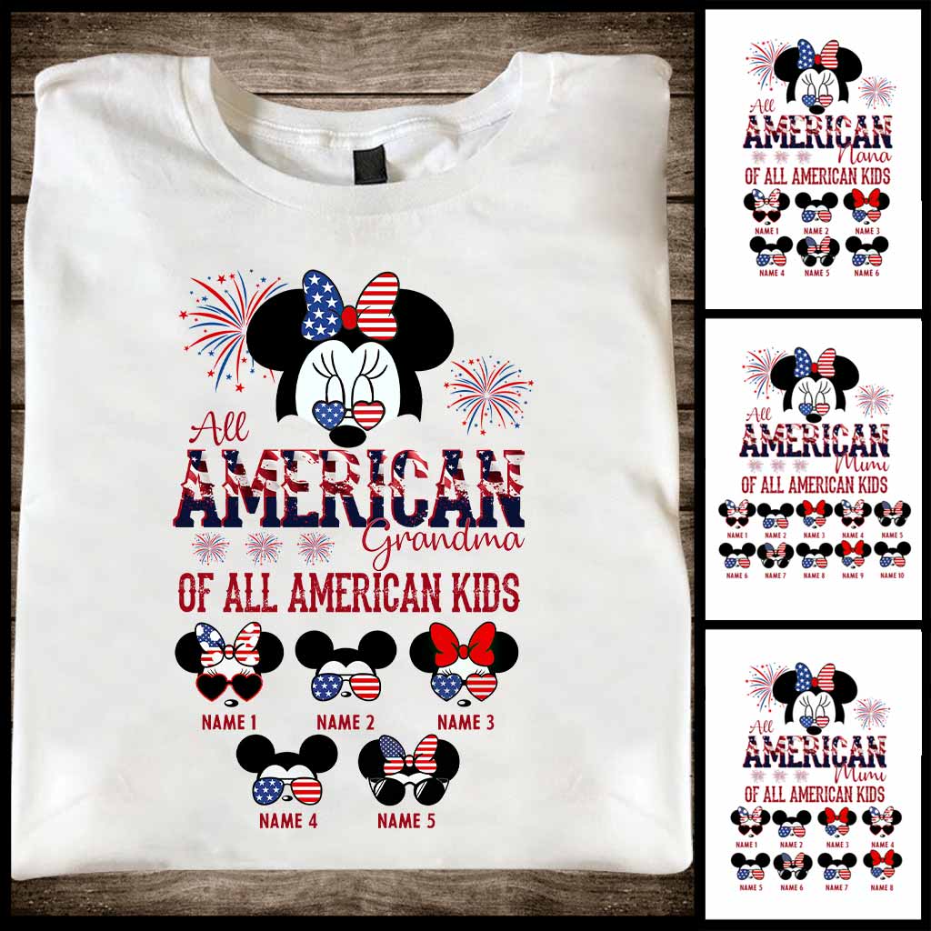 Personalized All American Grandma T-Shirt Hoodie Custom Names Gift T-shirt & Hoodie GradoCreations