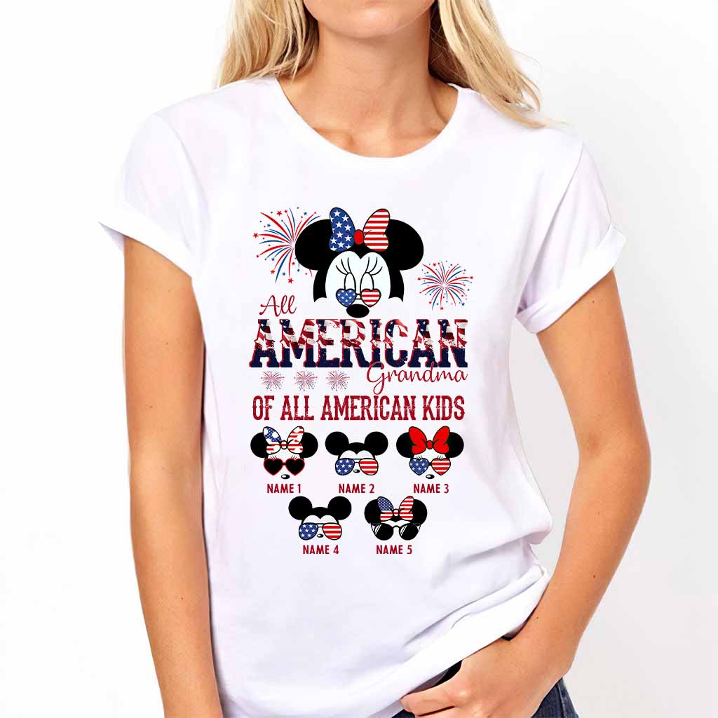 Personalized All American Grandma T-Shirt Hoodie Custom Names Gift T-shirt & Hoodie GradoCreations