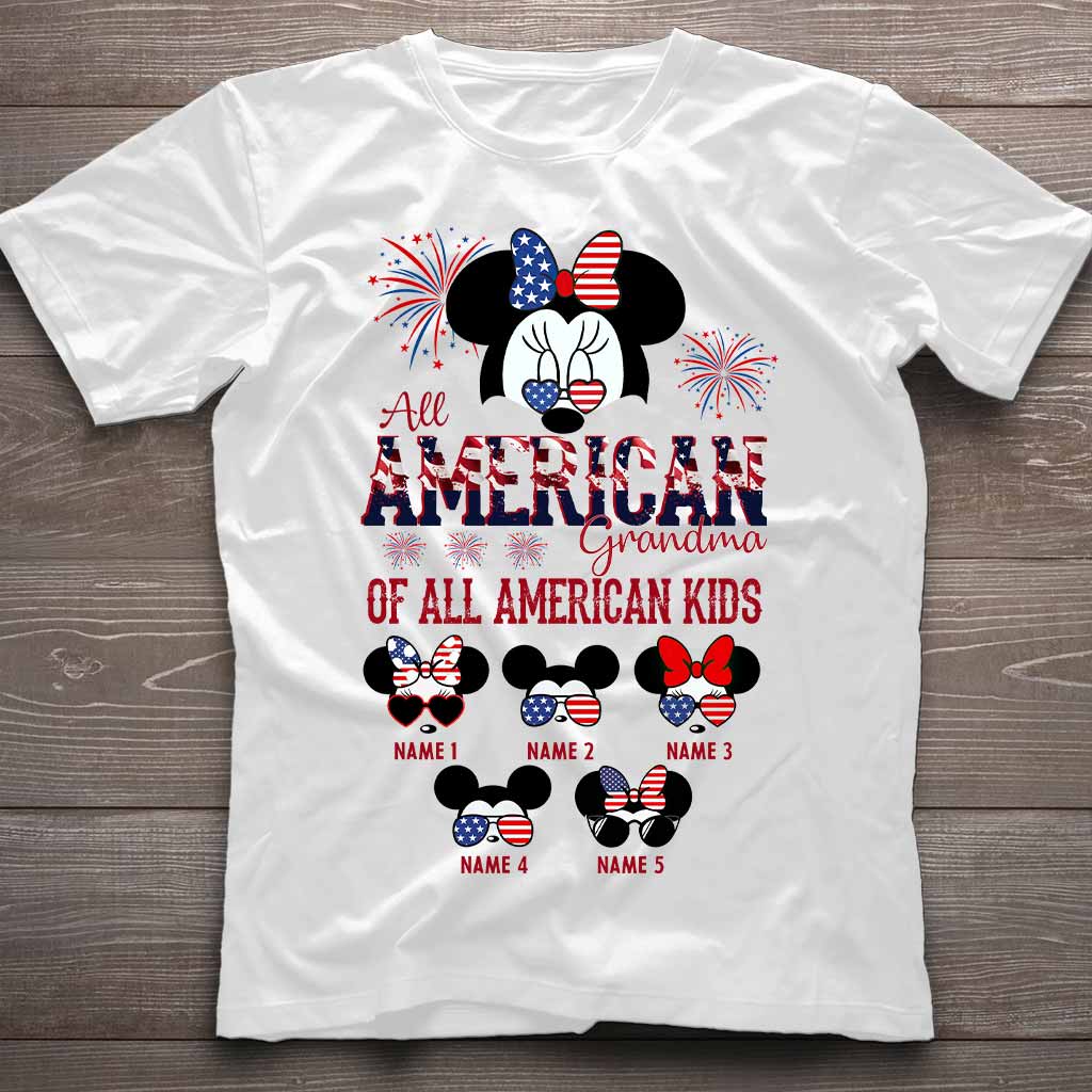 Personalized All American Grandma T-Shirt Hoodie Custom Names Gift T-shirt & Hoodie GradoCreations