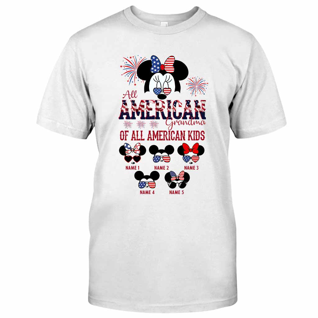 Personalized All American Grandma T-Shirt Hoodie Custom Names Gift T-shirt & Hoodie GradoCreations