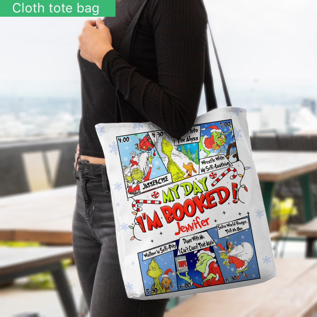 Personalized Grinch Tote Bag Custom Name Christmas Gift Tote Bag GradoCreations