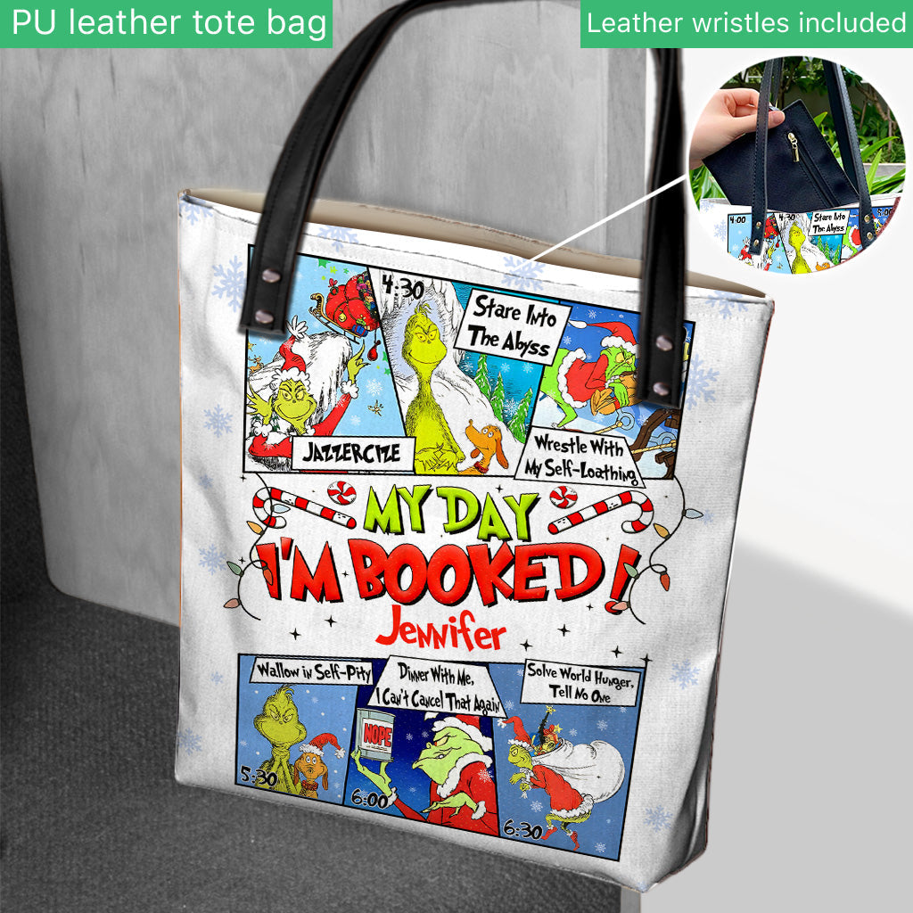 Personalized Grinch Tote Bag Custom Name Christmas Gift Tote Bag GradoCreations