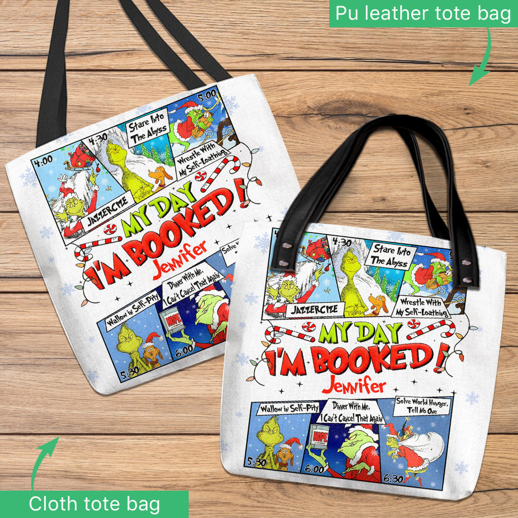 Personalized Grinch Tote Bag Custom Name Christmas Gift Tote Bag GradoCreations