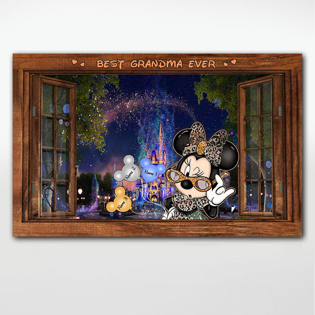 Personalized Best Grandma Ever Mouse Canvas Poster Gift Canvas and Poster GradoCreations