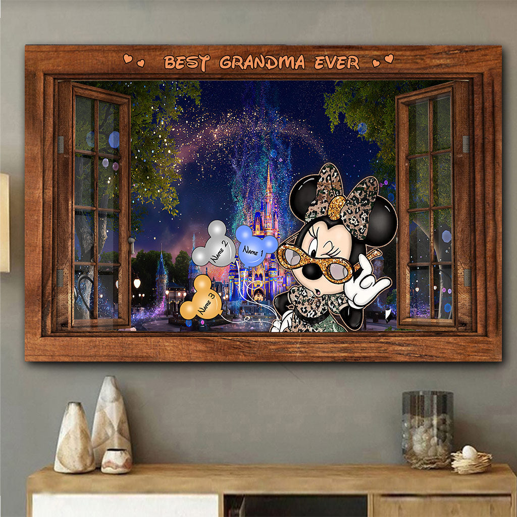 Personalized Best Grandma Ever Mouse Canvas Poster Gift Canvas and Poster GradoCreations