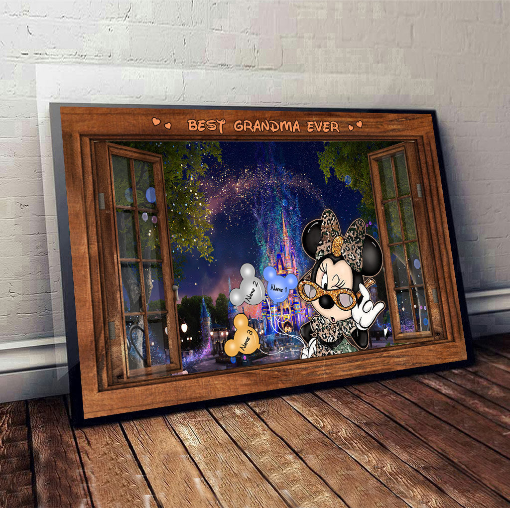 Personalized Best Grandma Ever Mouse Canvas Poster Gift Canvas and Poster GradoCreations