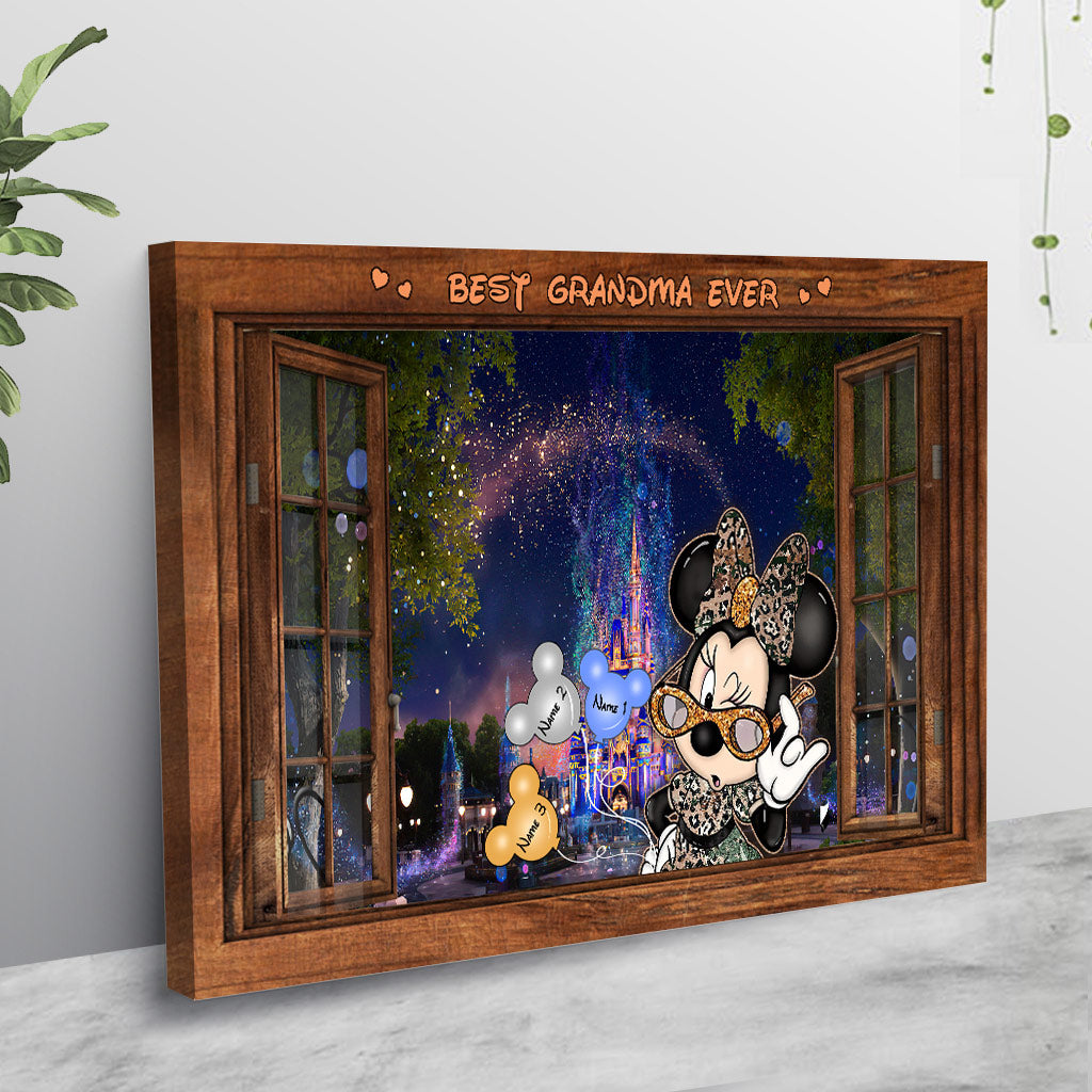Personalized Best Grandma Ever Mouse Canvas Poster Gift Canvas and Poster GradoCreations