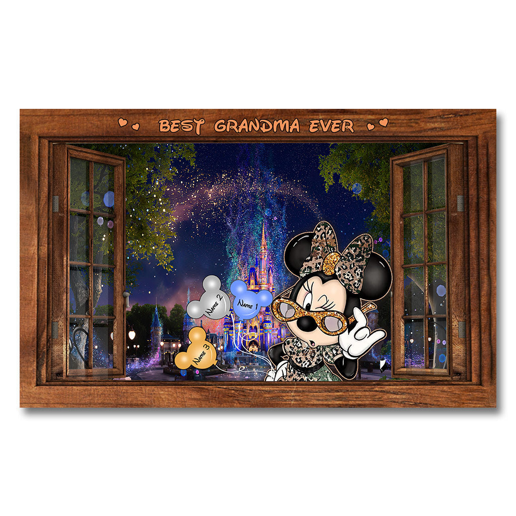 Personalized Best Grandma Ever Mouse Canvas Poster Gift Canvas and Poster GradoCreations
