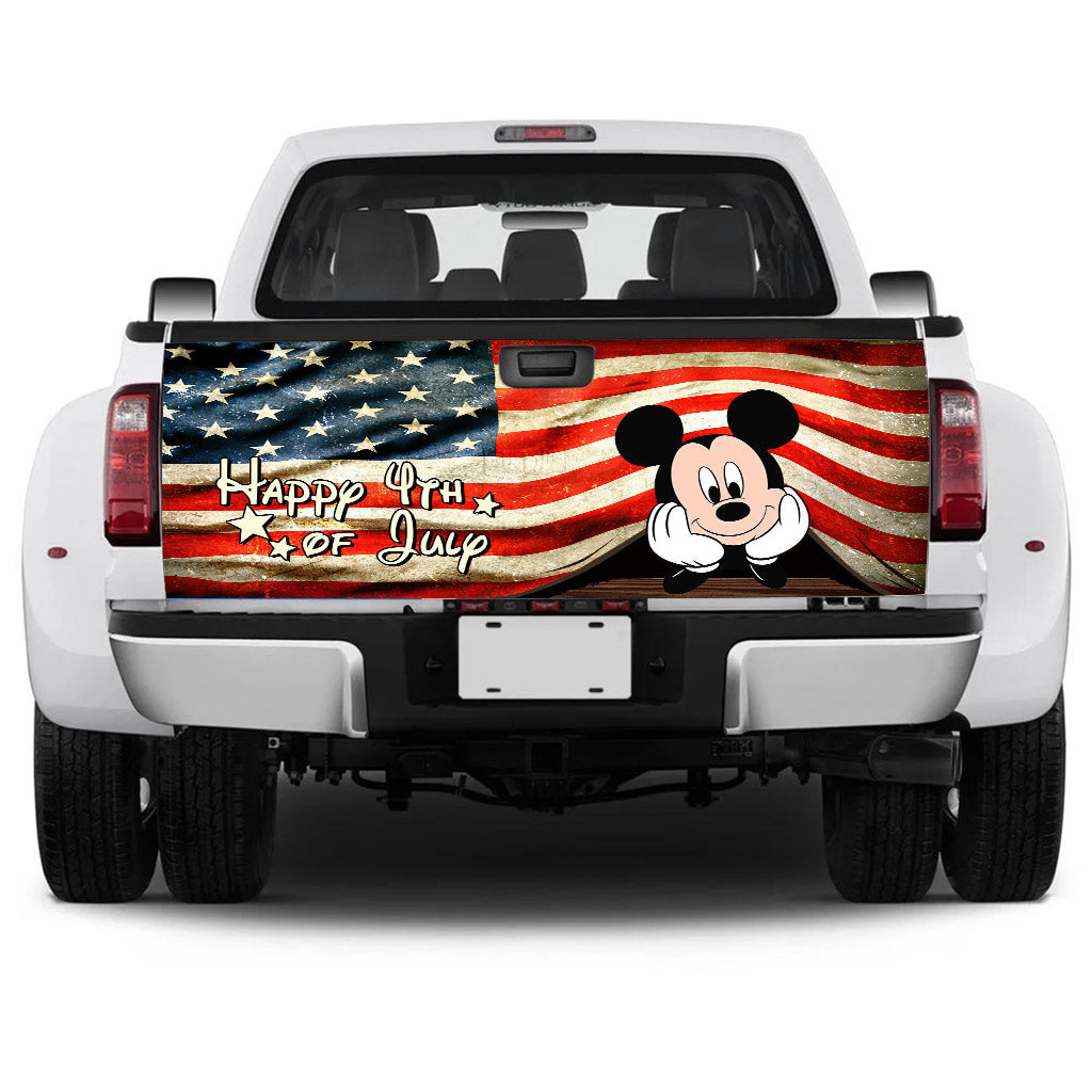 Happy 4th of July Truck Tailgate Decal USA Flag Design Truck Tailgate Decal GradoCreations