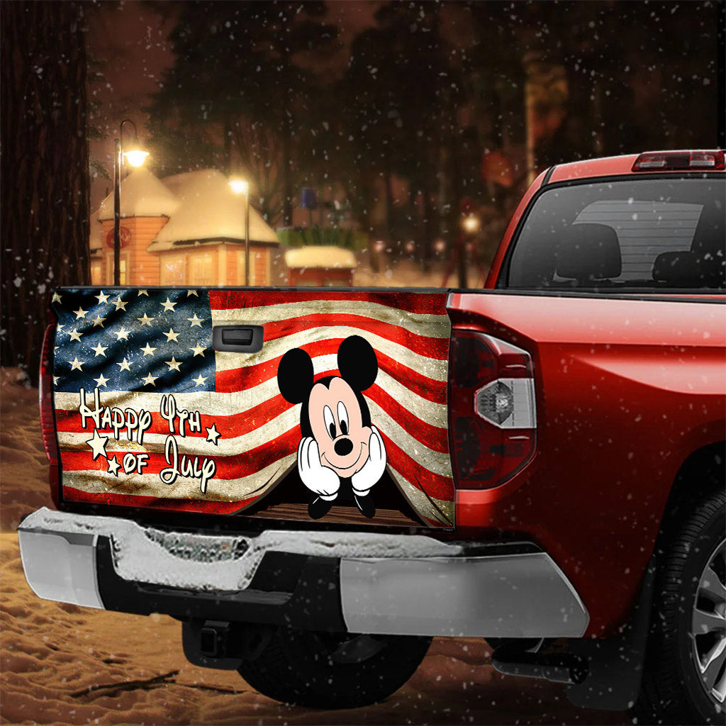 Happy 4th of July Truck Tailgate Decal USA Flag Design Truck Tailgate Decal GradoCreations