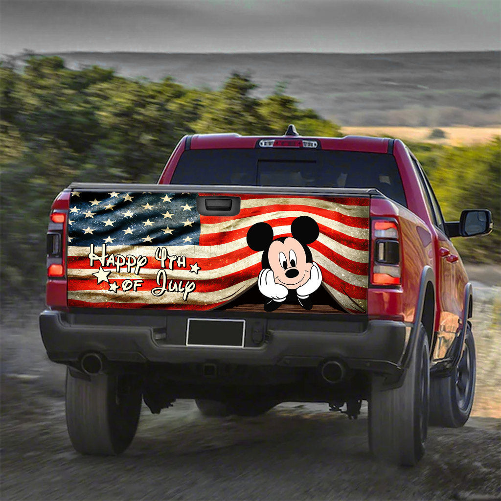 Happy 4th of July Truck Tailgate Decal USA Flag Design Truck Tailgate Decal GradoCreations