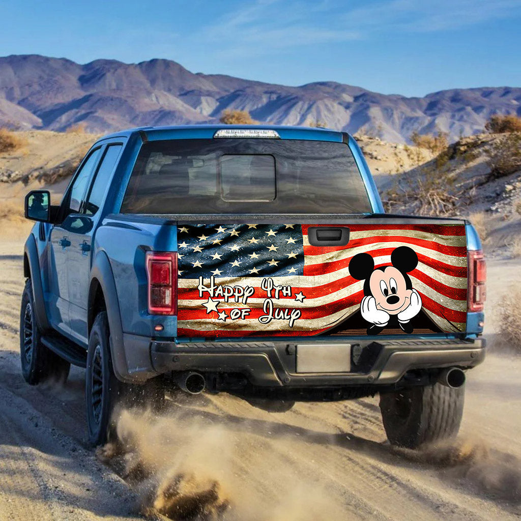 Happy 4th of July Truck Tailgate Decal USA Flag Design Truck Tailgate Decal GradoCreations
