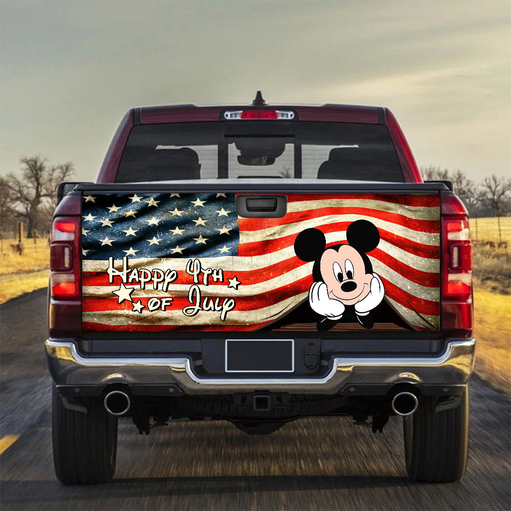 Happy 4th of July Truck Tailgate Decal USA Flag Design Truck Tailgate Decal GradoCreations