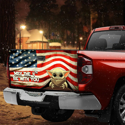 American Flag May The 4th Be With You Truck Tailgate Decal Truck Tailgate Decal GradoCreations