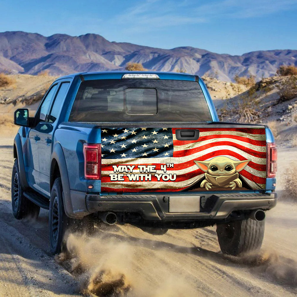American Flag May The 4th Be With You Truck Tailgate Decal Truck Tailgate Decal GradoCreations