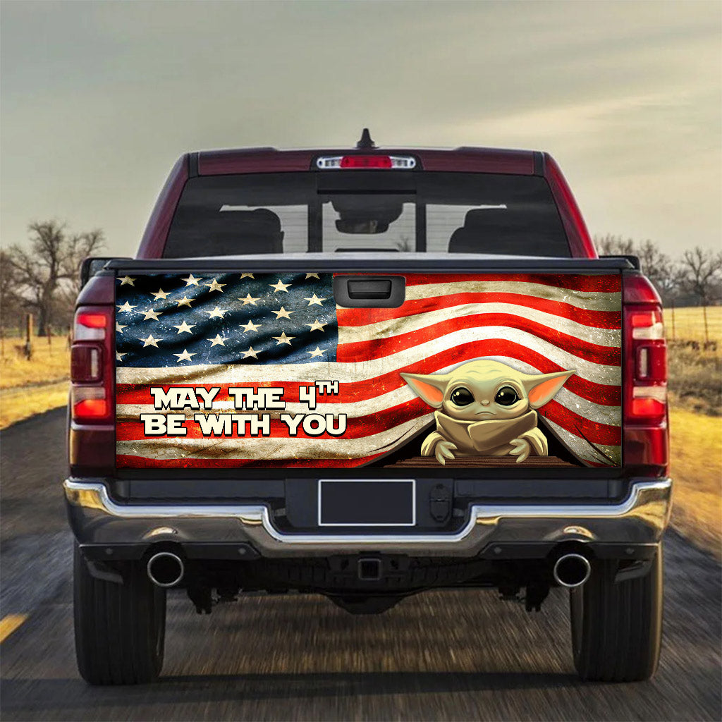 American Flag May The 4th Be With You Truck Tailgate Decal Truck Tailgate Decal GradoCreations