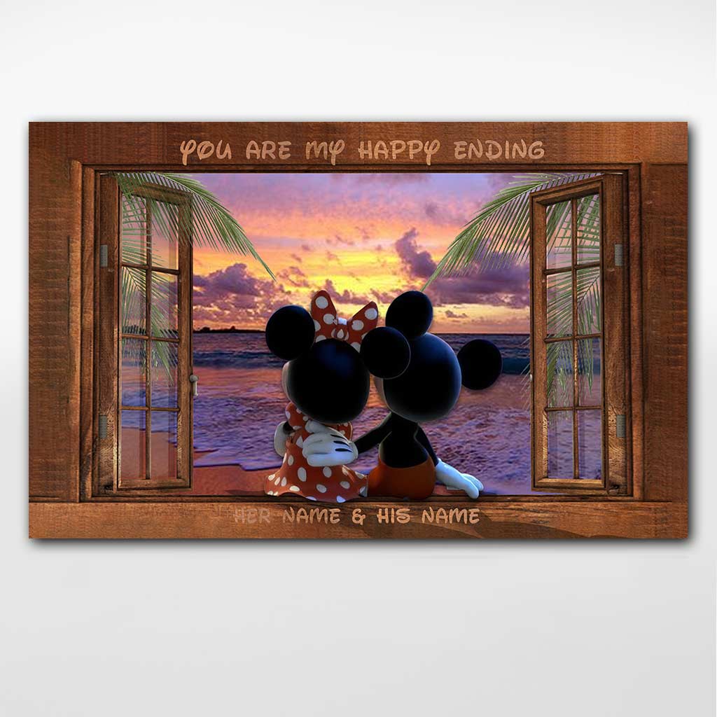 Personalized Couple Canvas You Are My Happy Ending Gift Canvas and Poster GradoCreations