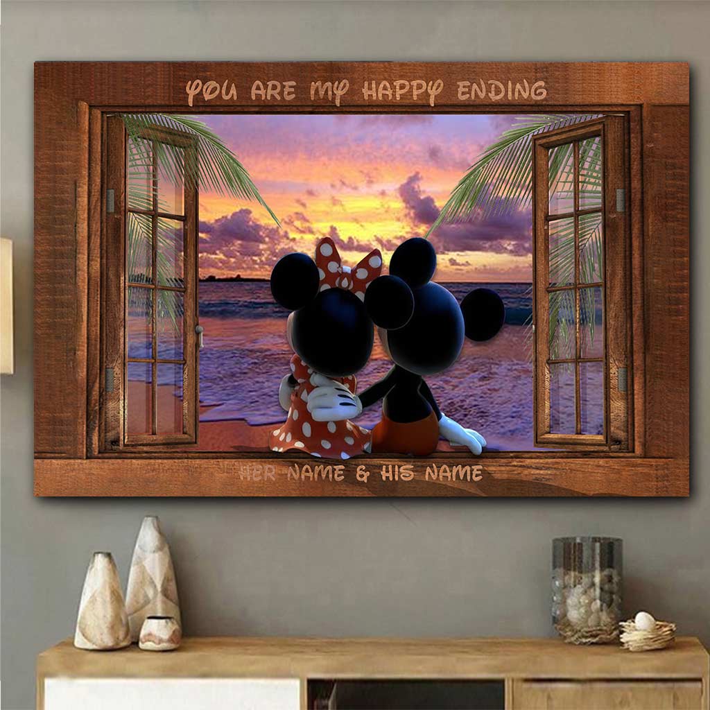 Personalized Couple Canvas You Are My Happy Ending Gift Canvas and Poster GradoCreations