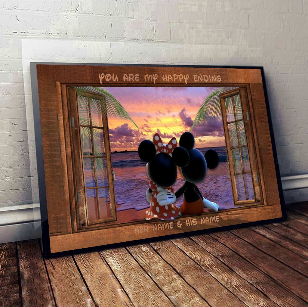 Personalized Couple Canvas You Are My Happy Ending Gift Canvas and Poster GradoCreations