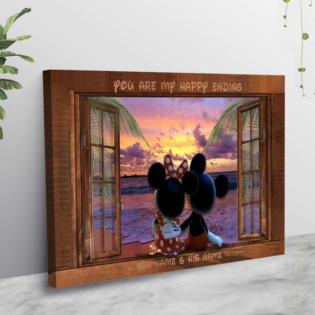 Personalized Couple Canvas You Are My Happy Ending Gift Canvas and Poster GradoCreations