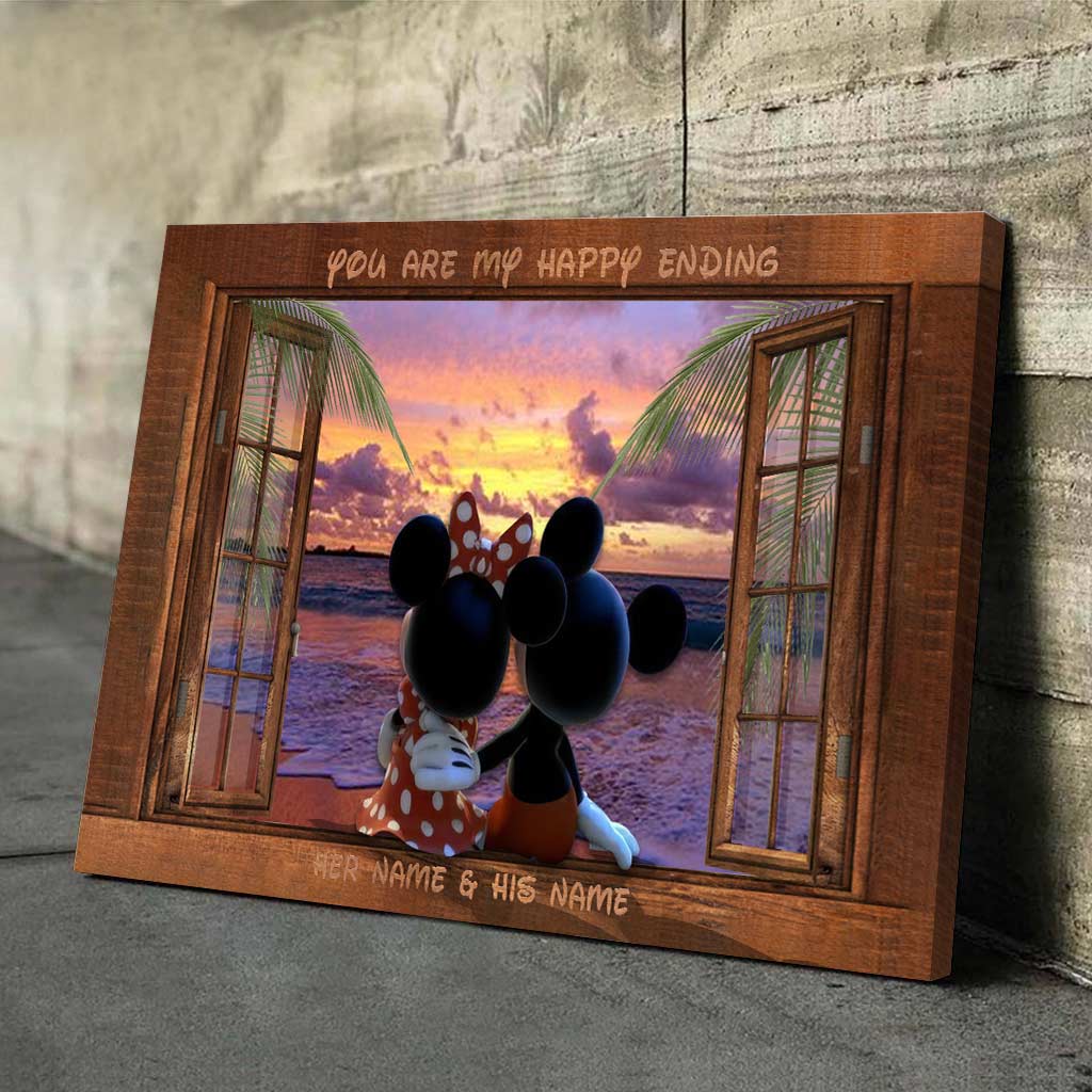 Personalized Couple Canvas You Are My Happy Ending Gift Canvas and Poster GradoCreations