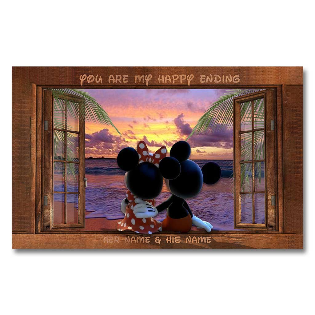 Personalized Couple Canvas You Are My Happy Ending Gift Canvas and Poster GradoCreations