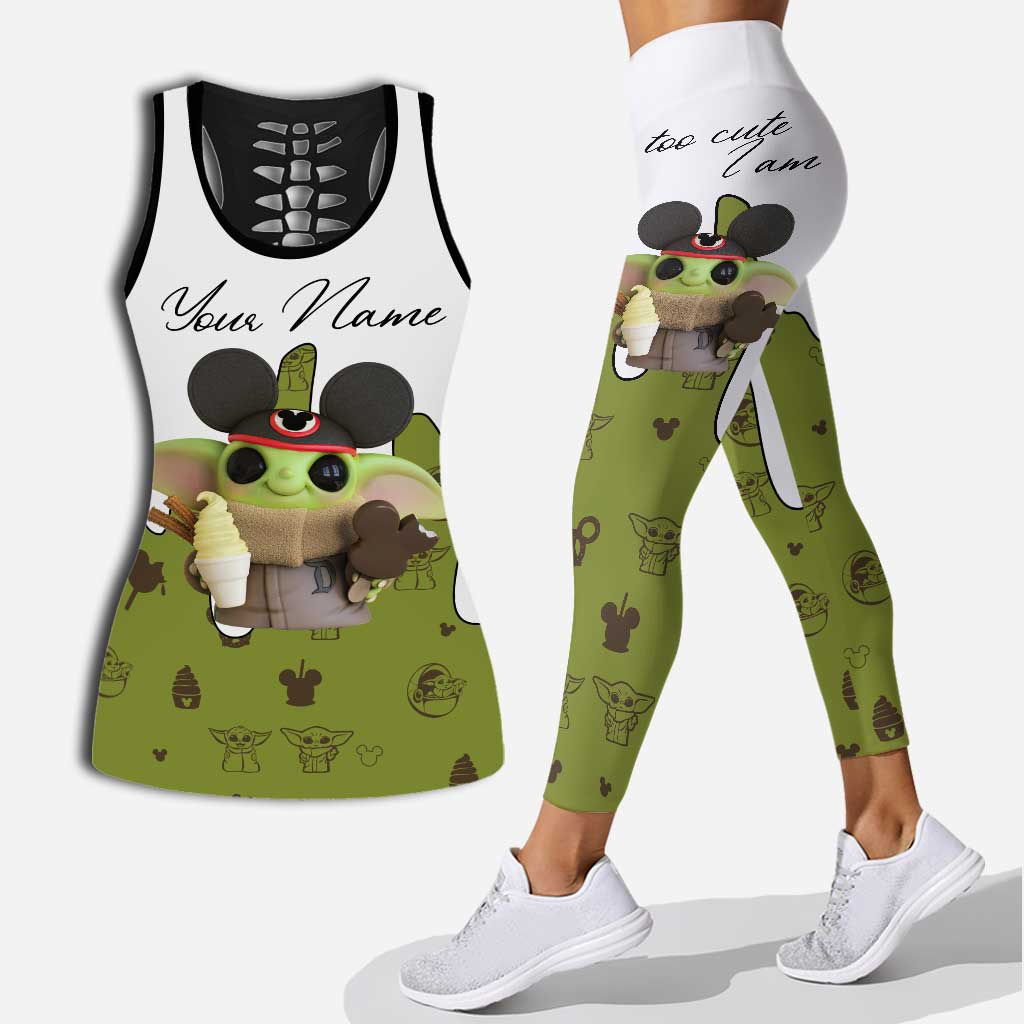 Personalized Hollow Tank Top and Leggings Custom Name Gift Hollow Tank & Leggings GradoCreations