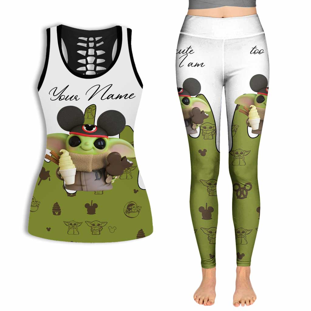 Personalized Hollow Tank Top and Leggings Custom Name Gift Hollow Tank & Leggings GradoCreations