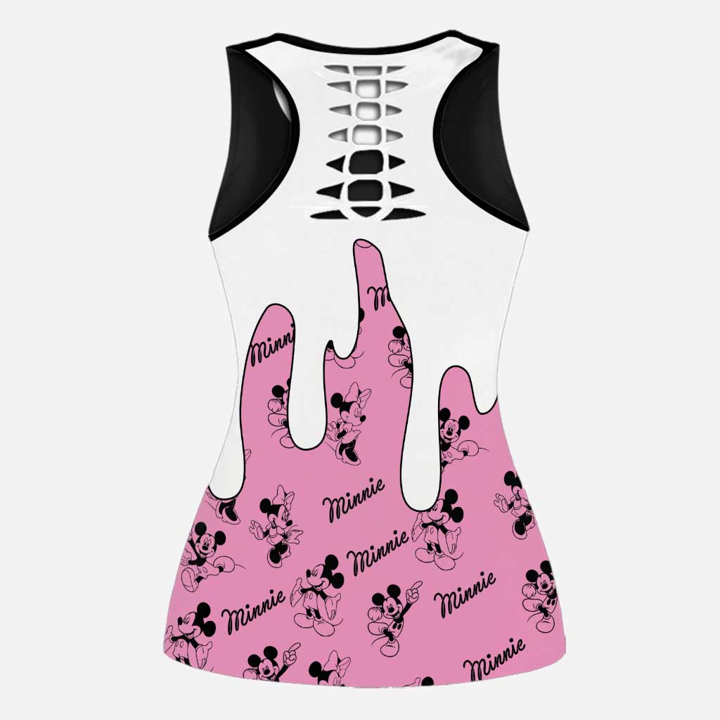 Personalized Minnie Mouse Hollow Tank Top & Leggings Gift for Kids Hollow Tank & Leggings GradoCreations
